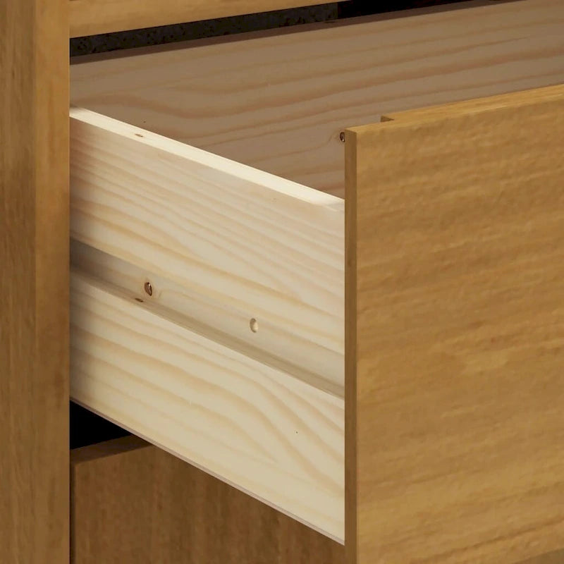 vidaXL Highboard with Glass Door FLAM 36.2x15.7x48.2 Solid Wood Pine - 36.2 x 15.7 x 48.2