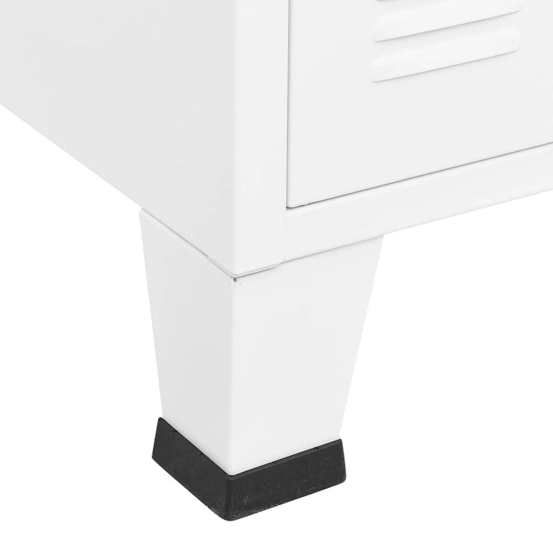 vidaXL Sideboard Industrial Storage Cabinet for Living Room Metal and Glass - 41.3 x 13.8 x 24.4