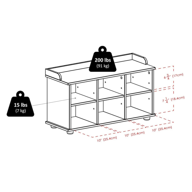 Townsend Storage Bench with Seat Cushion, Espresso and Black - 33.7 x 12.52 x 19.17 inches