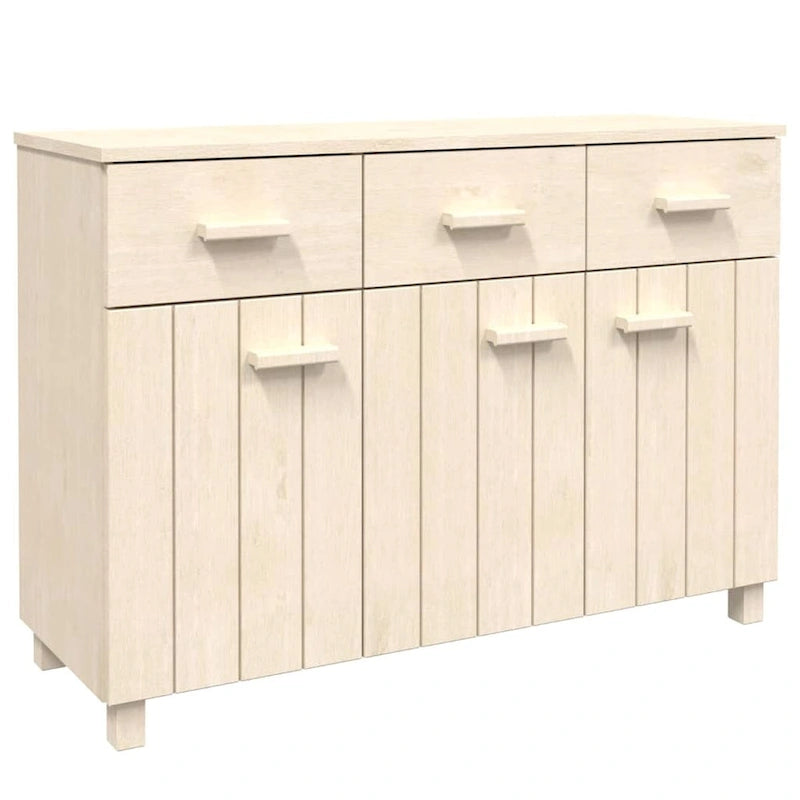 vidaXL Sideboard Bar Buffet Console Cabinet with Drawers HAMAR Solid Wood Pine - 44.5 x 15.7 x 31.5