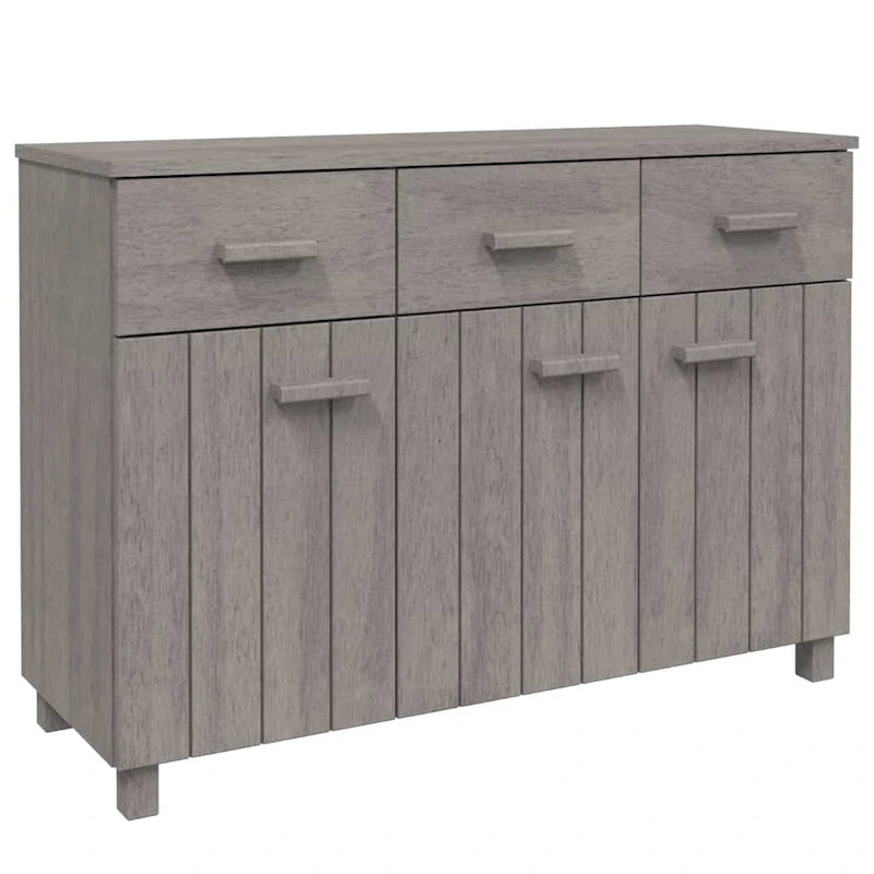 vidaXL Sideboard Bar Buffet Console Cabinet with Drawers HAMAR Solid Wood Pine - 44.5 x 15.7 x 31.5