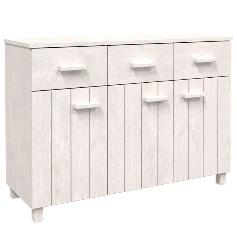 vidaXL Sideboard Bar Buffet Console Cabinet with Drawers HAMAR Solid Wood Pine - 44.5 x 15.7 x 31.5