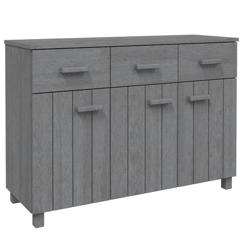 vidaXL Sideboard Bar Buffet Console Cabinet with Drawers HAMAR Solid Wood Pine - 44.5 x 15.7 x 31.5