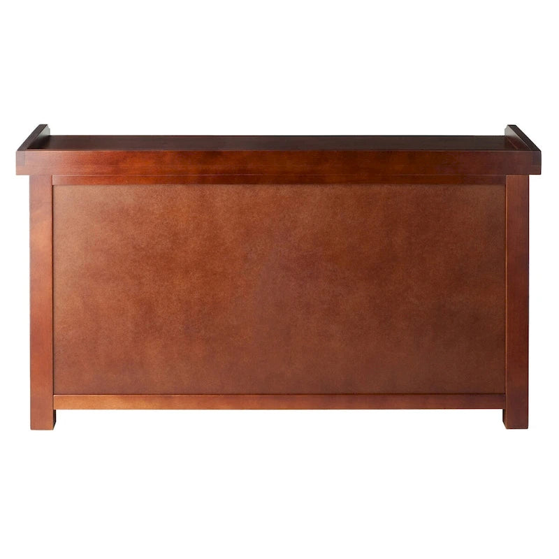 Verona 4-Pc Storage Bench with 3 Foldable Fabric Baskets, Walnut and Black - 40 x 14.2 x 22 inches