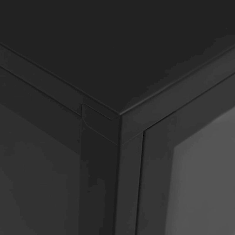vidaXL Sideboard Black 41.3x13.8x27.6 Steel and Glass