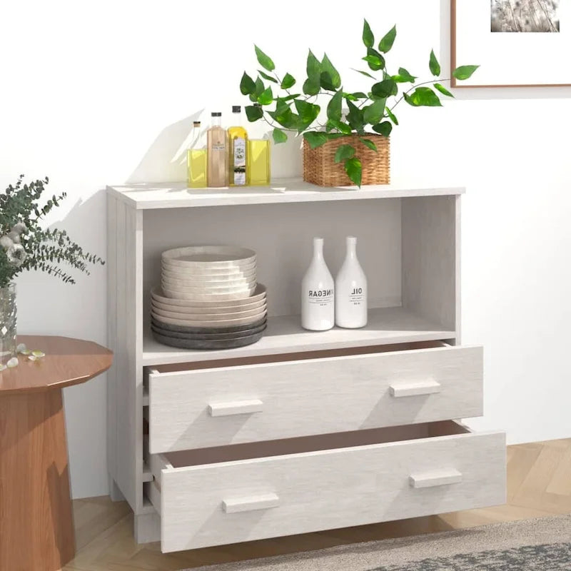 vidaXL Sideboard Buffet Console Cabinet for Bedroom HAMAR Solid Wood Pine - 33.5x13.8x31.5