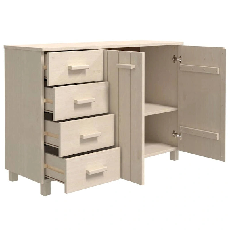vidaXL Sideboard Buffet Console Cabinet for Kitchen HAMAR Solid Wood Pine - 44.5 x 15.7 x 31.5