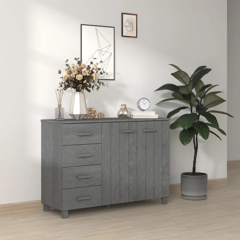 vidaXL Sideboard Buffet Console Cabinet for Kitchen HAMAR Solid Wood Pine - 44.5 x 15.7 x 31.5