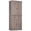 72 Freestanding Kitchen Pantry Cabinet, Tall Storage Cabinet with 2 Door Cupboards, 2 Drawers and Adjustable Shelves