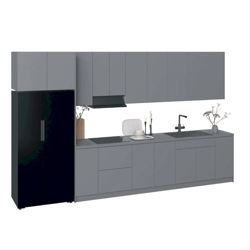 Kitchen Timeless Collection Gray & White Gloss Color Base Size 13Ft Wide - 157x24