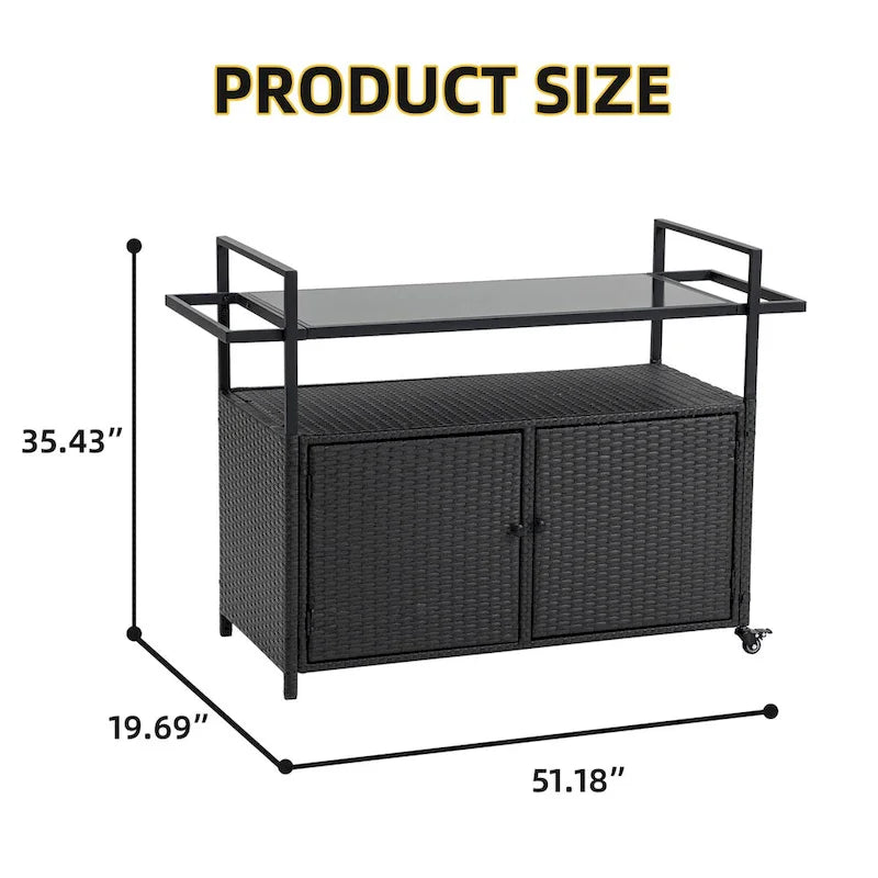 Tengbian mobile tea sailor cart, door storage mobile dining cart, three-level service dining cart, storage cabinet