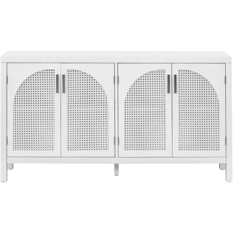 Large Storage Space Sideboard with Artificial Rattan Door - N/A