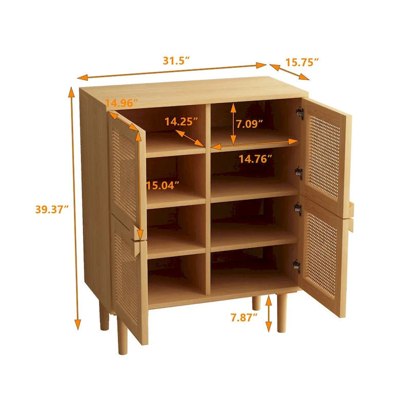 Rattan Mesh Storage Cabinet - N/A