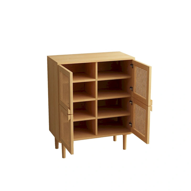 Rattan Mesh Storage Cabinet - N/A