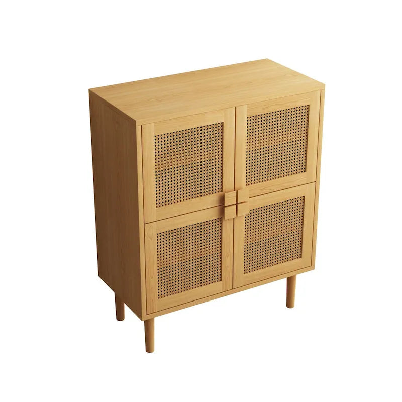 Rattan Mesh Storage Cabinet - N/A