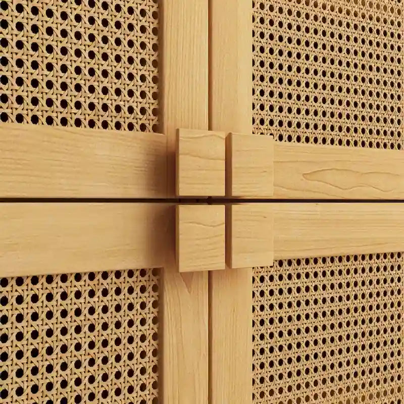 Rattan Mesh Storage Cabinet - N/A