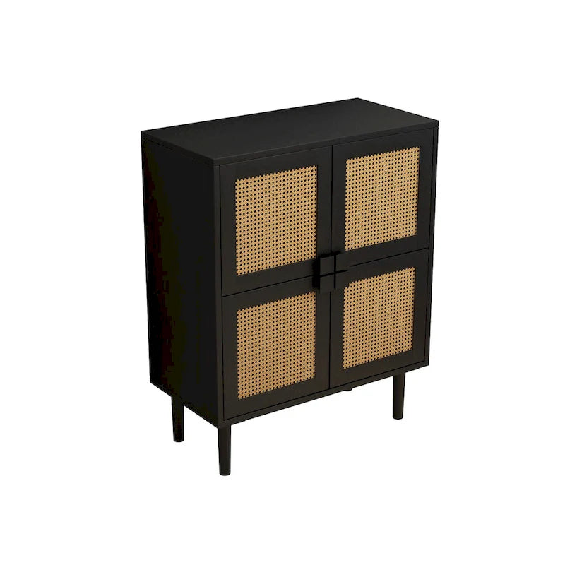 Rattan Mesh Storage Cabinet - N/A