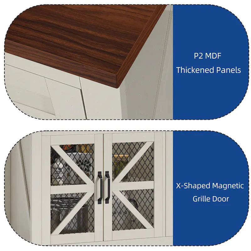 Moasis 55 Farmhouse Sideboard Buffet Cabinet With Storage, Coffee Bar Cabinet