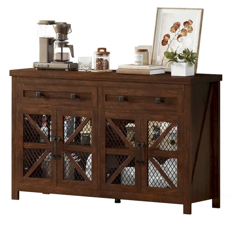 Moasis 55 Farmhouse Sideboard Buffet Cabinet With Storage, Coffee Bar Cabinet
