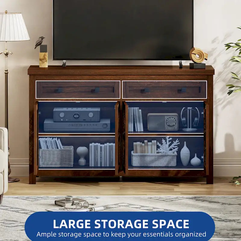 Moasis 55 Farmhouse Sideboard Buffet Cabinet With Storage, Coffee Bar Cabinet