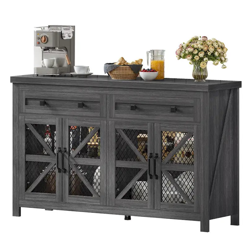 Moasis 55 Farmhouse Sideboard Buffet Cabinet With Storage, Coffee Bar Cabinet