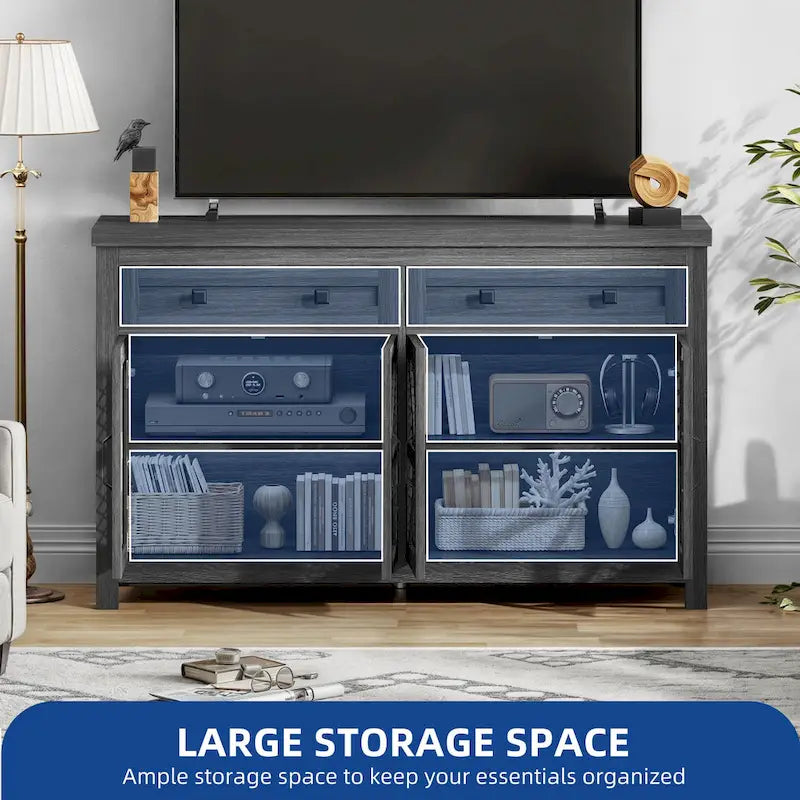 Moasis 55 Farmhouse Sideboard Buffet Cabinet With Storage, Coffee Bar Cabinet