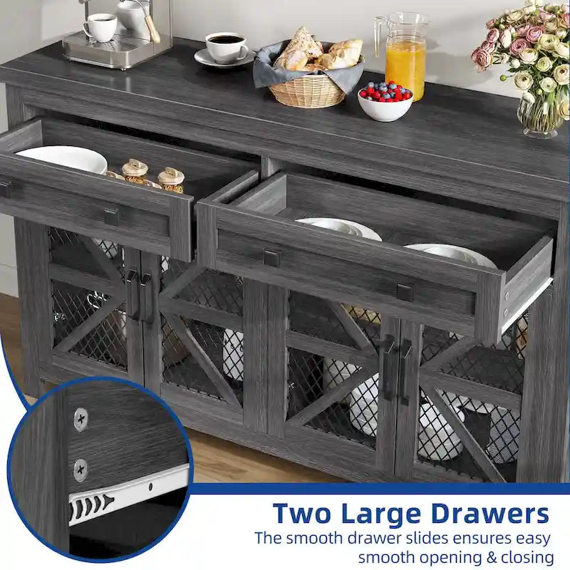Moasis 55 Farmhouse Sideboard Buffet Cabinet With Storage, Coffee Bar Cabinet