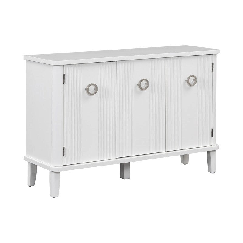 47.2W Solid Wood Cabinet with Three Doors - N/A