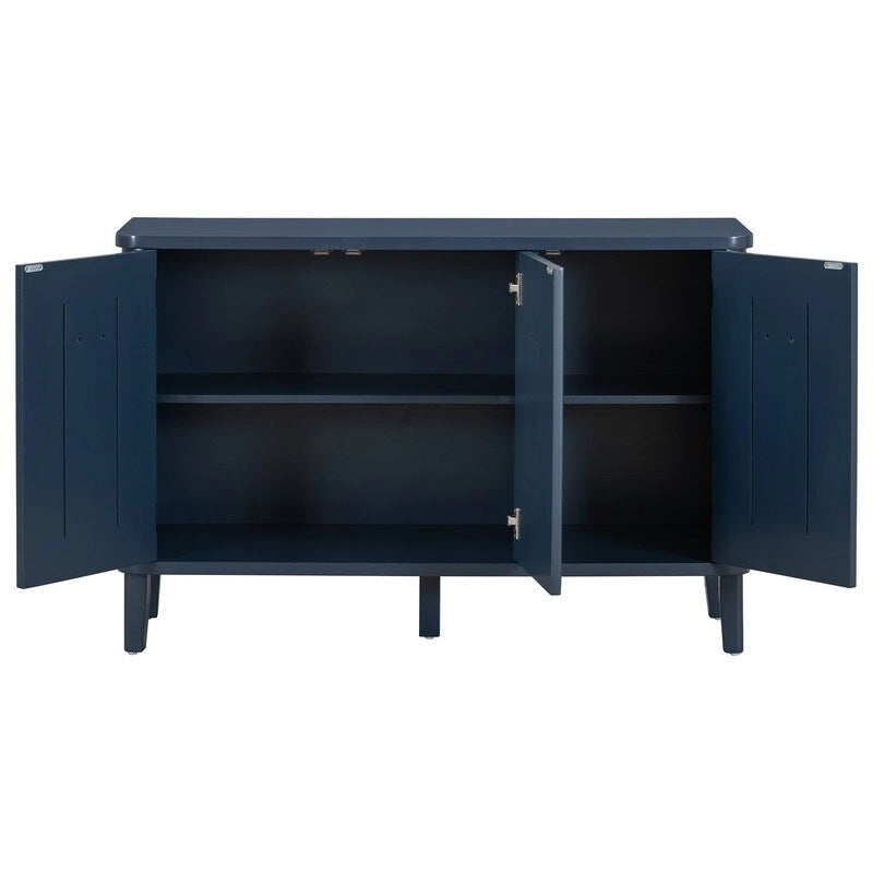 47.2W Solid Wood Cabinet with Three Doors - N/A