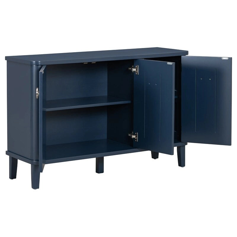 47.2W Solid Wood Cabinet with Three Doors - N/A