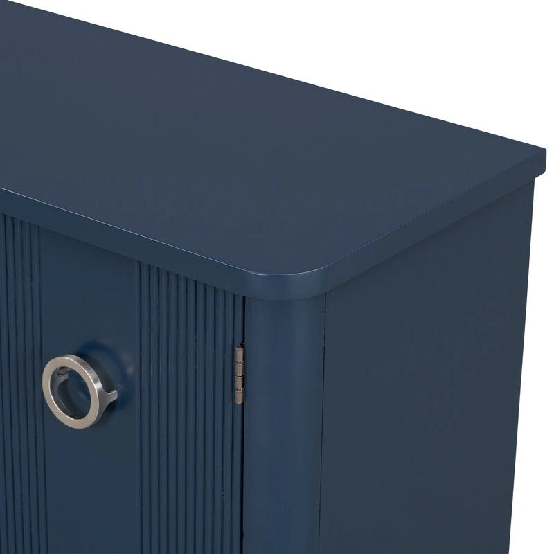 47.2W Solid Wood Cabinet with Three Doors - N/A