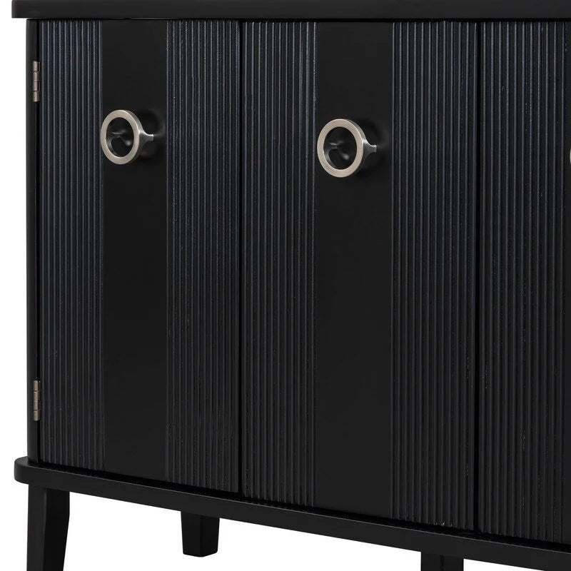 47.2W Solid Wood Cabinet with Three Doors - N/A