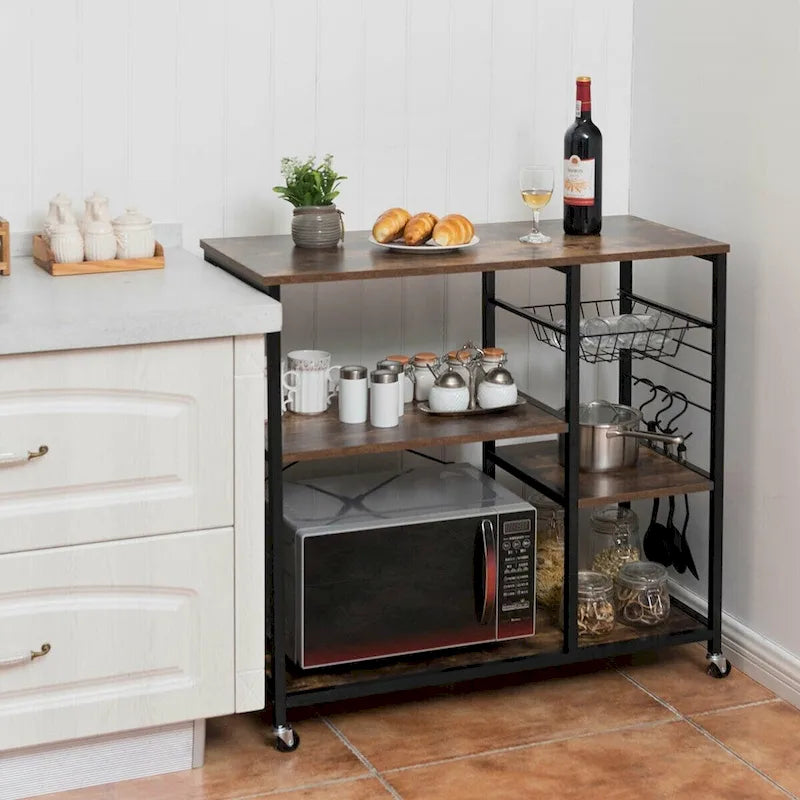 Rolling Industrial Kitchen Bakers Storage Shelf