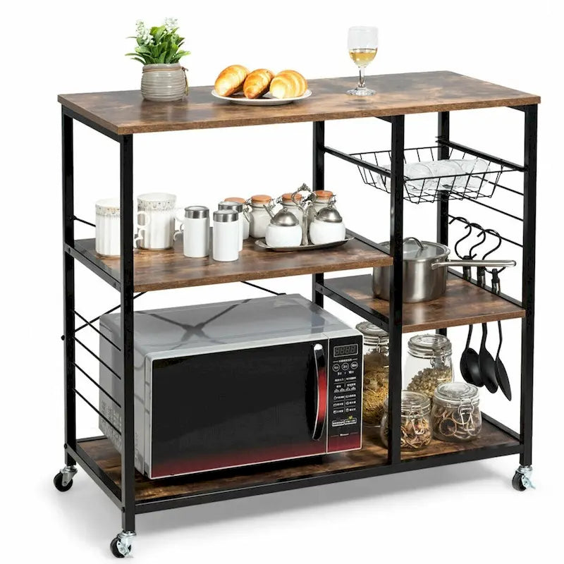 Rolling Industrial Kitchen Bakers Storage Shelf