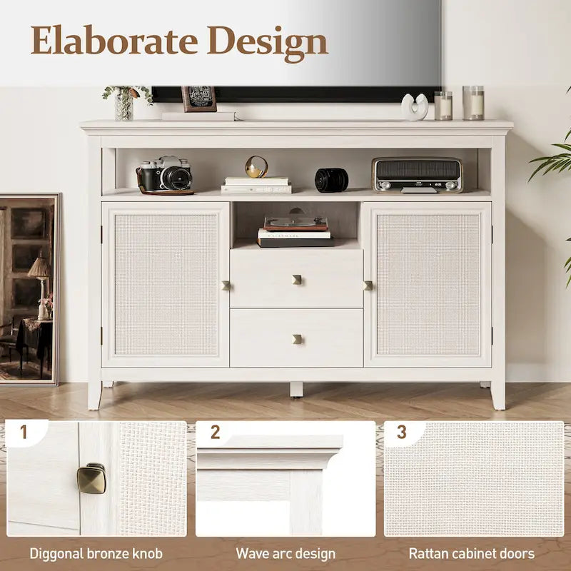 52.8 Natural Rattan Bar Cabinet