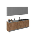 Kitchen Fusion Collection Natural Teak & Black Color Base Size 8.5Ft Wide - 103x24