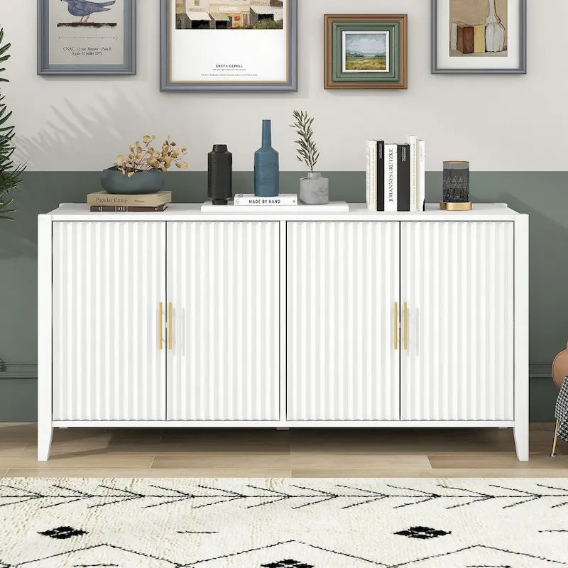 Accent Storage Cabinet Sideboard Wooden Cabinet with Metal Handles