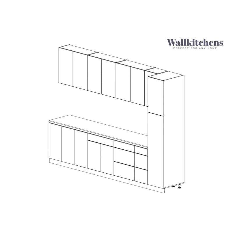Kitchen Metropolitan Collection Gray Color Base Size 11Ft Wide - 132x24