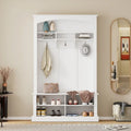 47.2Wide Hall Tree Multi-functional Shoe Storage with 3 Hanging Hooks