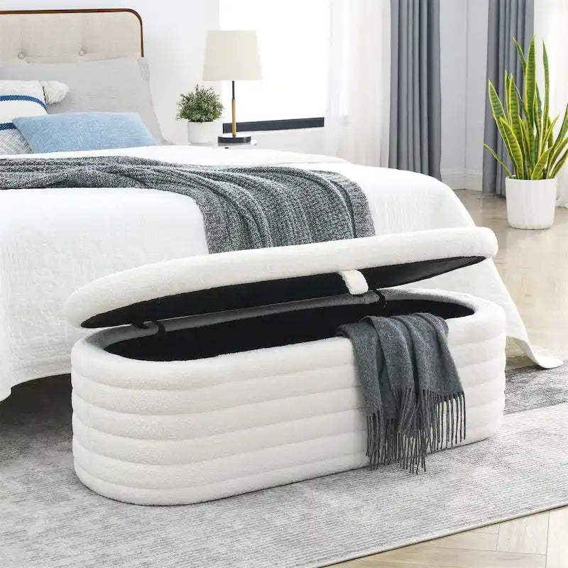 Storage Bench with Safety Hinge