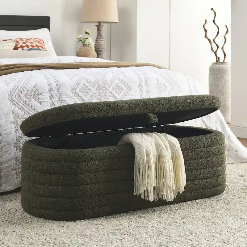 Storage Bench with Safety Hinge