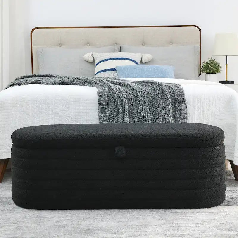Storage Bench with Safety Hinge