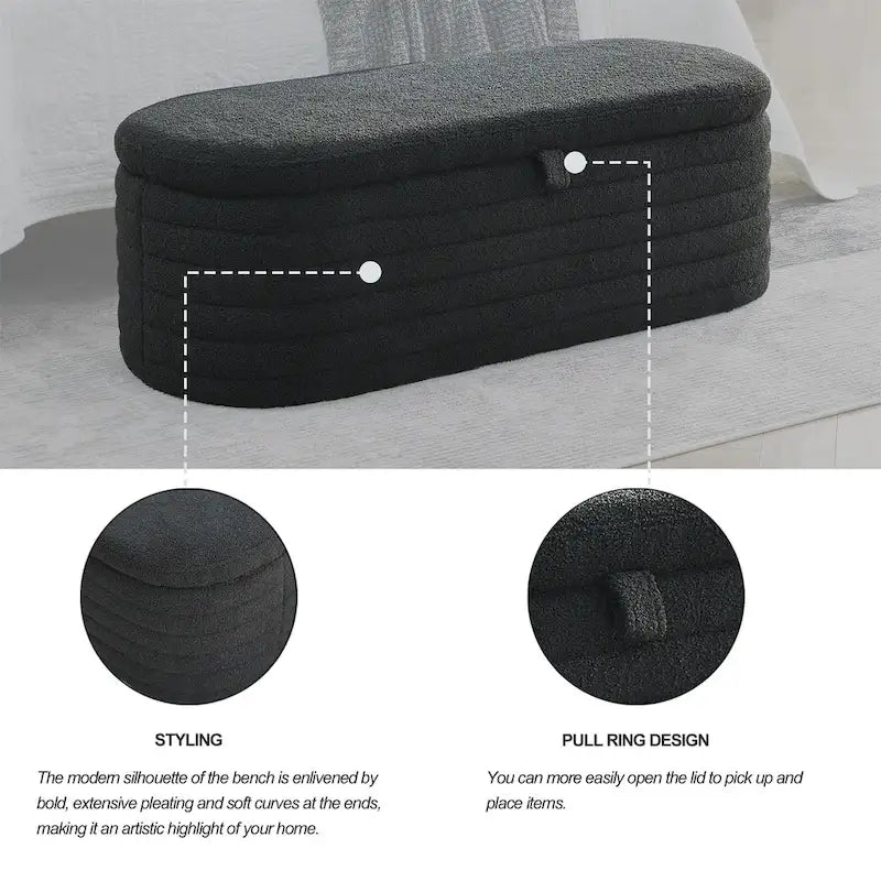 Storage Bench with Safety Hinge