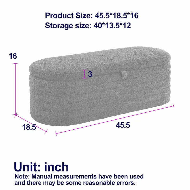 Storage Bench with Safety Hinge
