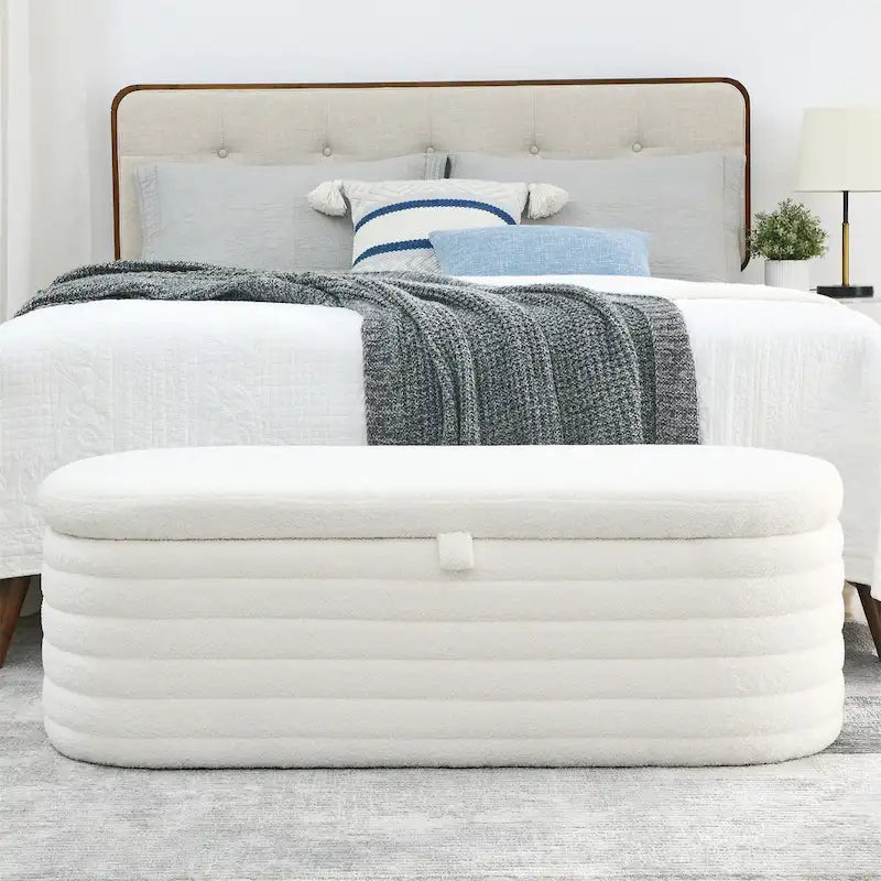 Storage Bench with Safety Hinge