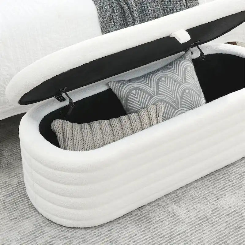 Storage Bench with Safety Hinge