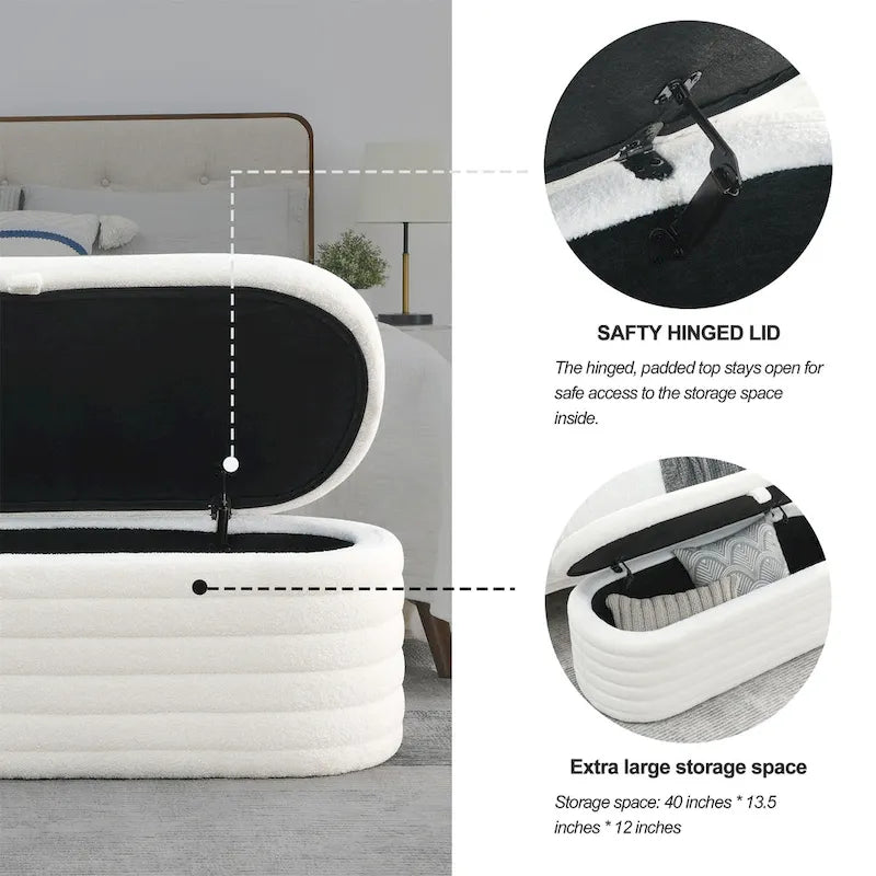 Storage Bench with Safety Hinge