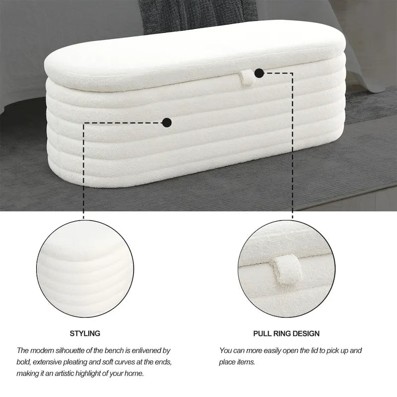 Storage Bench with Safety Hinge
