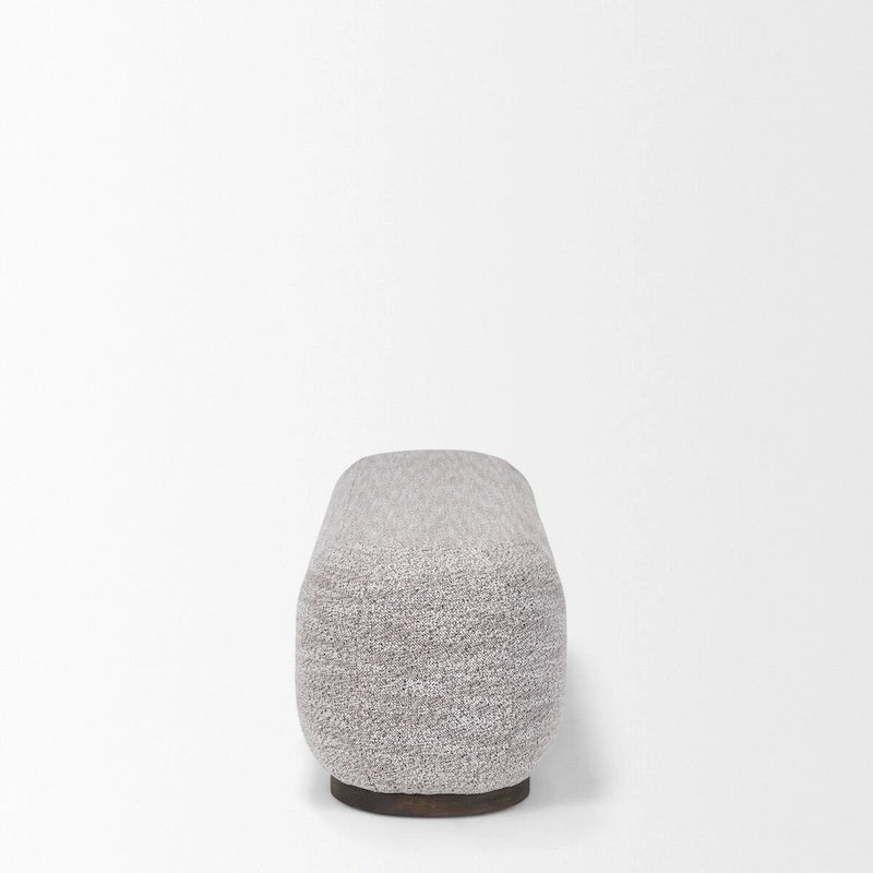 Siren Gray Fabric w/ Dark Brown Wood Oblong Bench