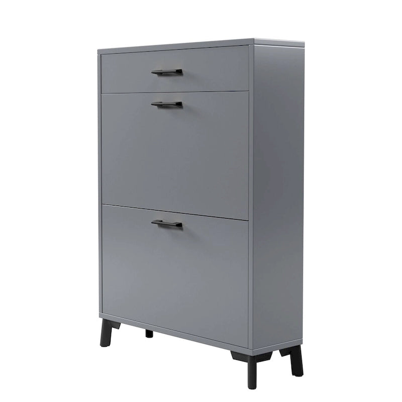 Hidden Shoe Rack Storage for Entryway,Free Standing Shoe Organizer with 2 Flip Drawers